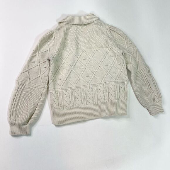 LK Bennett Merino Wool Blend Sweater Womens XS White Collared Rib Knit Pullover - Picture 8 of 10